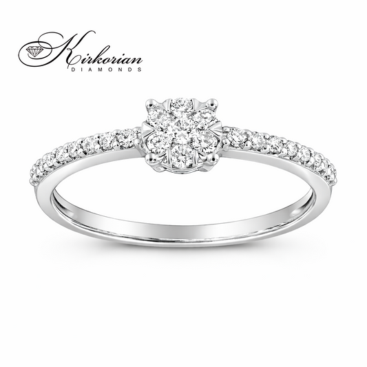 Годежен пръстен от бяло злато 18К с диаманти 0.22 ct – луксозна оферта без конкуренция