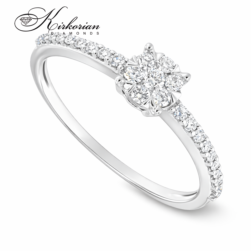 Годежен пръстен от бяло злато 18К с диаманти 0.22 ct – луксозна оферта без конкуренция