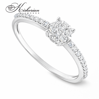 Годежен пръстен от бяло злато 18К с диаманти 0.22 ct – луксозна оферта без конкуренция