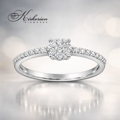 Годежен пръстен от бяло злато 18К с диаманти 0.22 ct – луксозна оферта без конкуренция