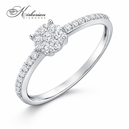 Годежен пръстен от бяло злато 18К с диаманти 0.22 ct – луксозна оферта без конкуренция