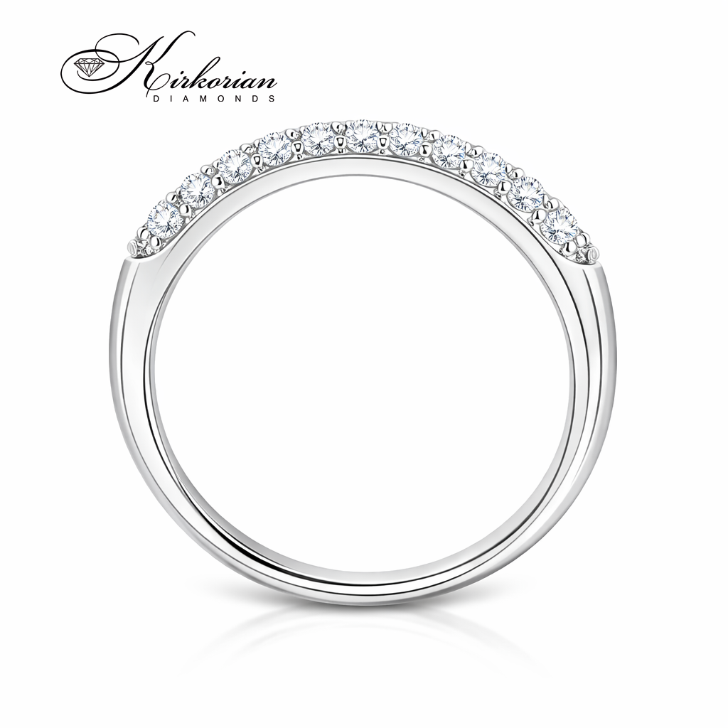 профил на пръстен халка от бяло злато 18K с диаманти 0.75 ct диамантен пръстен