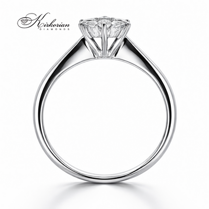 годежен пръстен с диаманти 0.33 ct бяло злато 18K на ръка луксозен модел RN141
