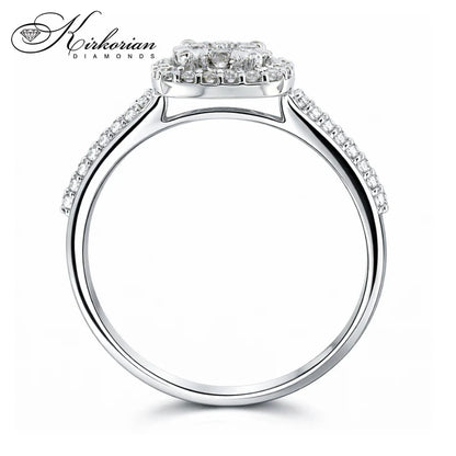 профил на диамантен пръстен бяло злато 14К