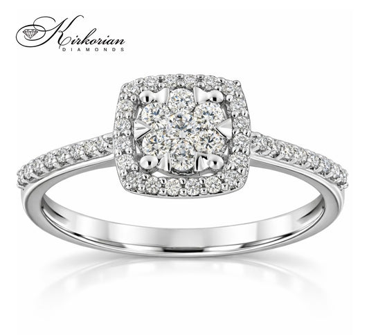 Годежен пръстен с диаманти 0.29 ct от бяло злато 18К – модел RN142