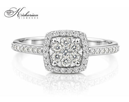 Годежен пръстен с диаманти 0.29 ct от бяло злато 18К – модел RN142