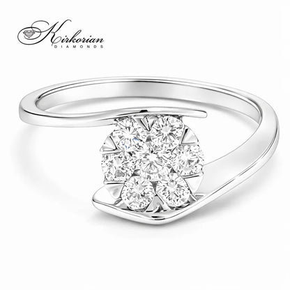 Годежен пръстен от бяло злато 14К с диаманти 0.26 ct – лукс на достъпна цена