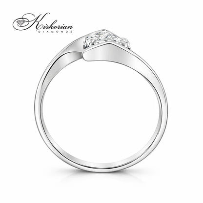 Годежен пръстен от бяло злато 14К с диаманти 0.26 ct – лукс на достъпна цена