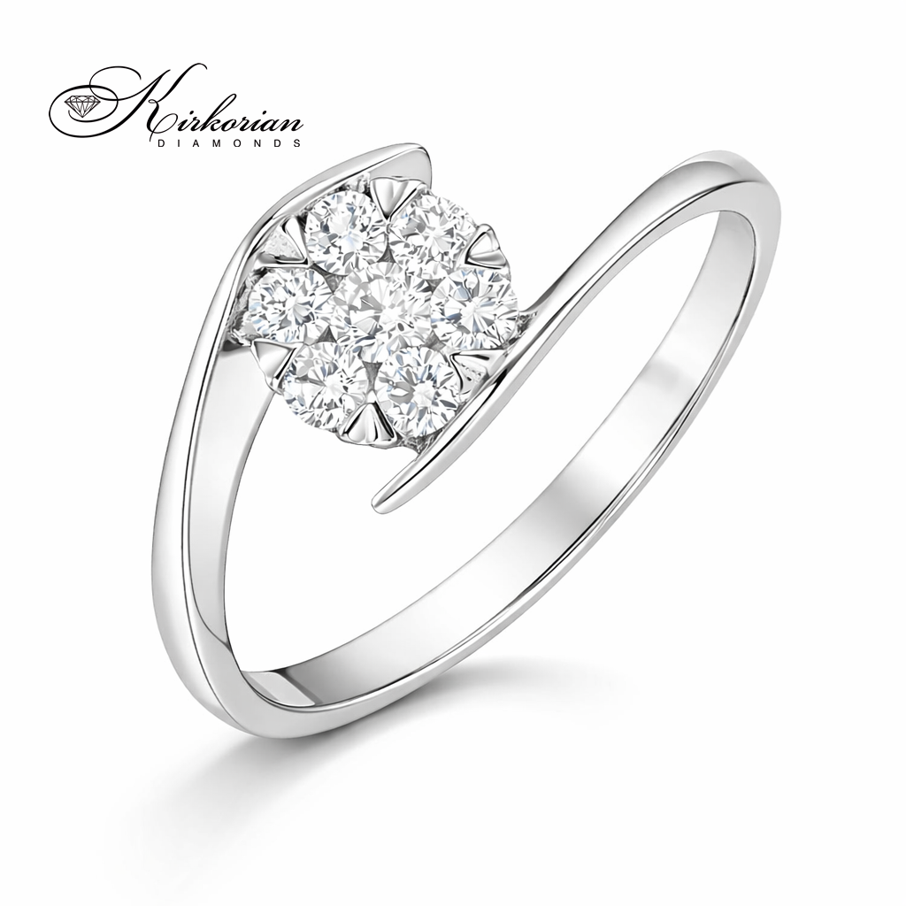 Годежен пръстен от бяло злато 18К с диаманти 0.22 ct KD сертификат код RN145B Изгодна цена