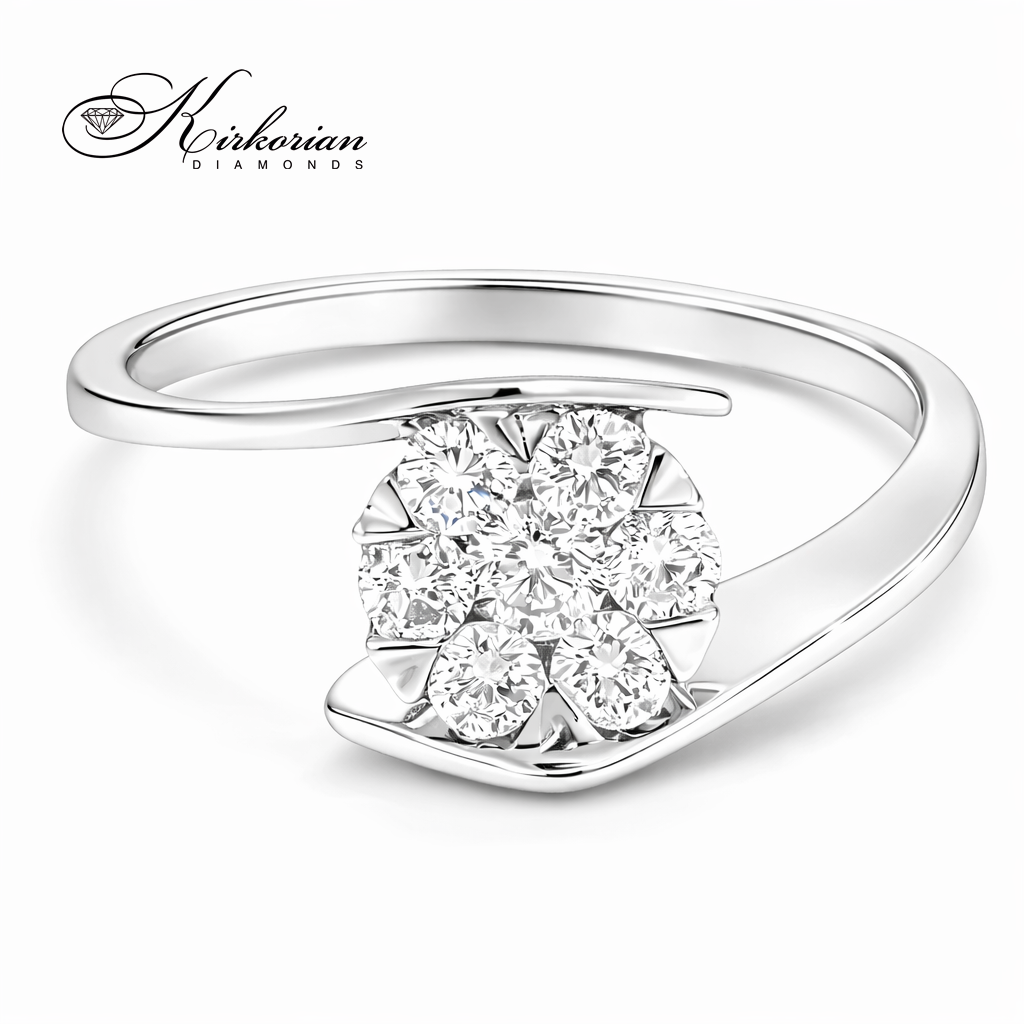 Годежен пръстен от бяло злато 18К с диаманти 0.22 ct KD сертификат код RN145B Изгодна цена