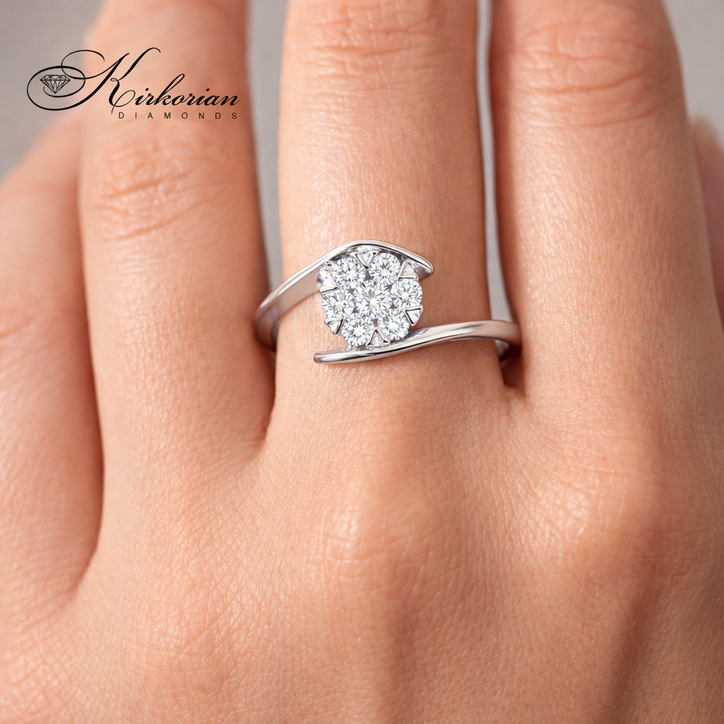 Годежен пръстен от бяло злато 18К с диаманти 0.22 ct KD сертификат код RN145B Изгодна цена