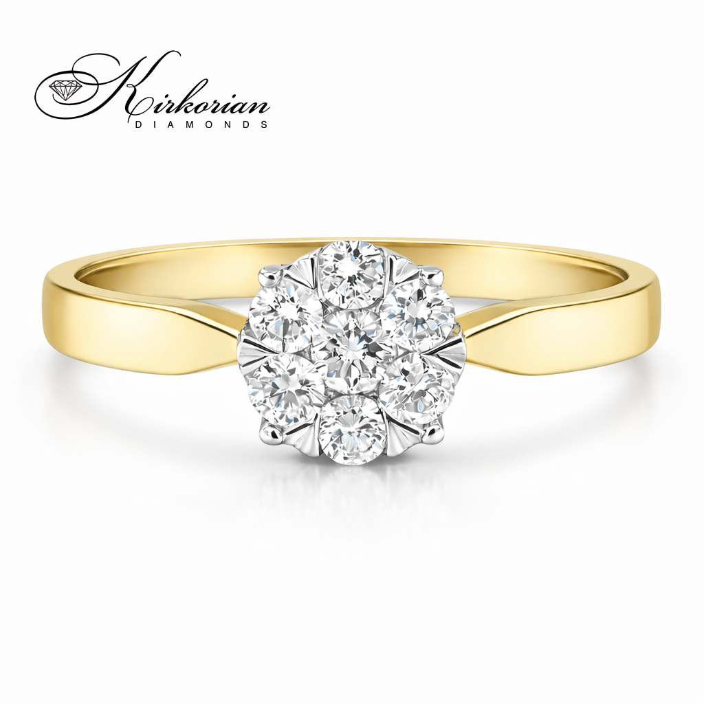 Годежен пръстен с диаманти 0.34 ct от жълто злато 18К – модел RN146A