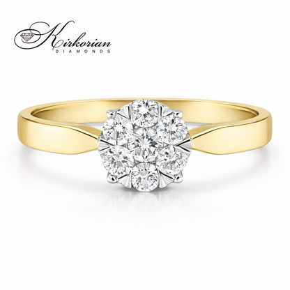 Годежен пръстен с диаманти 0.34 ct от жълто злато 18К – модел RN146A