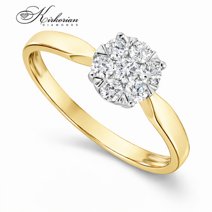 Годежен пръстен с диаманти 0.34 ct от жълто злато 18К – модел RN146A