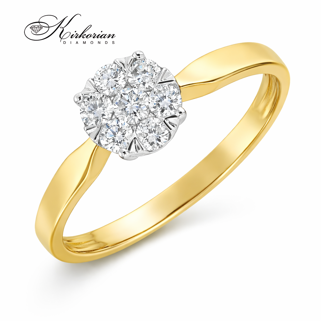 Годежен пръстен с диаманти 0.34 ct от жълто злато 18К – модел RN146A