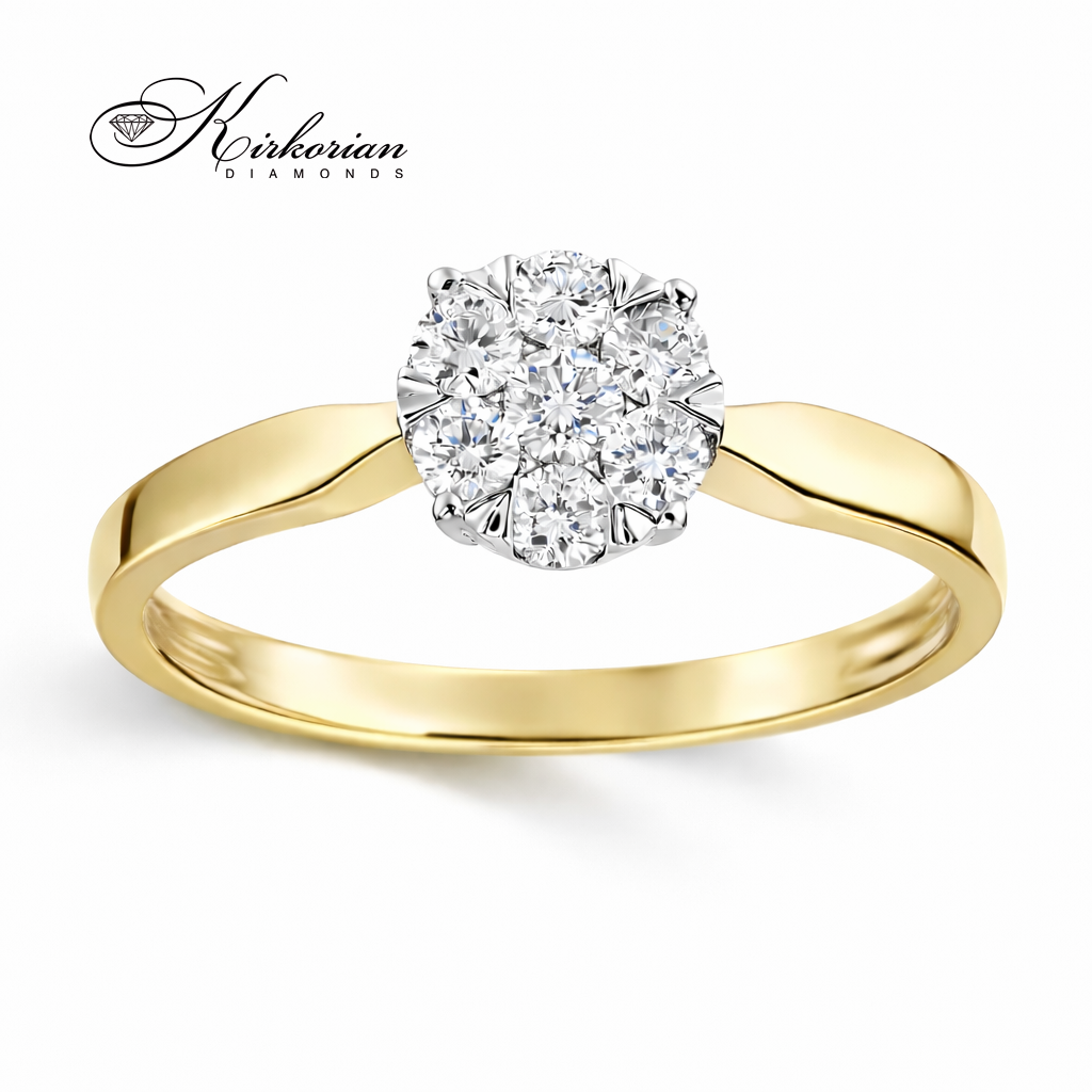 Годежен пръстен с диаманти 0.34 ct от жълто злато 18К – модел RN146A