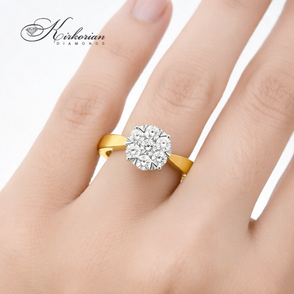 Годежен пръстен с диаманти 0.34 ct от жълто злато 18К – модел RN146A