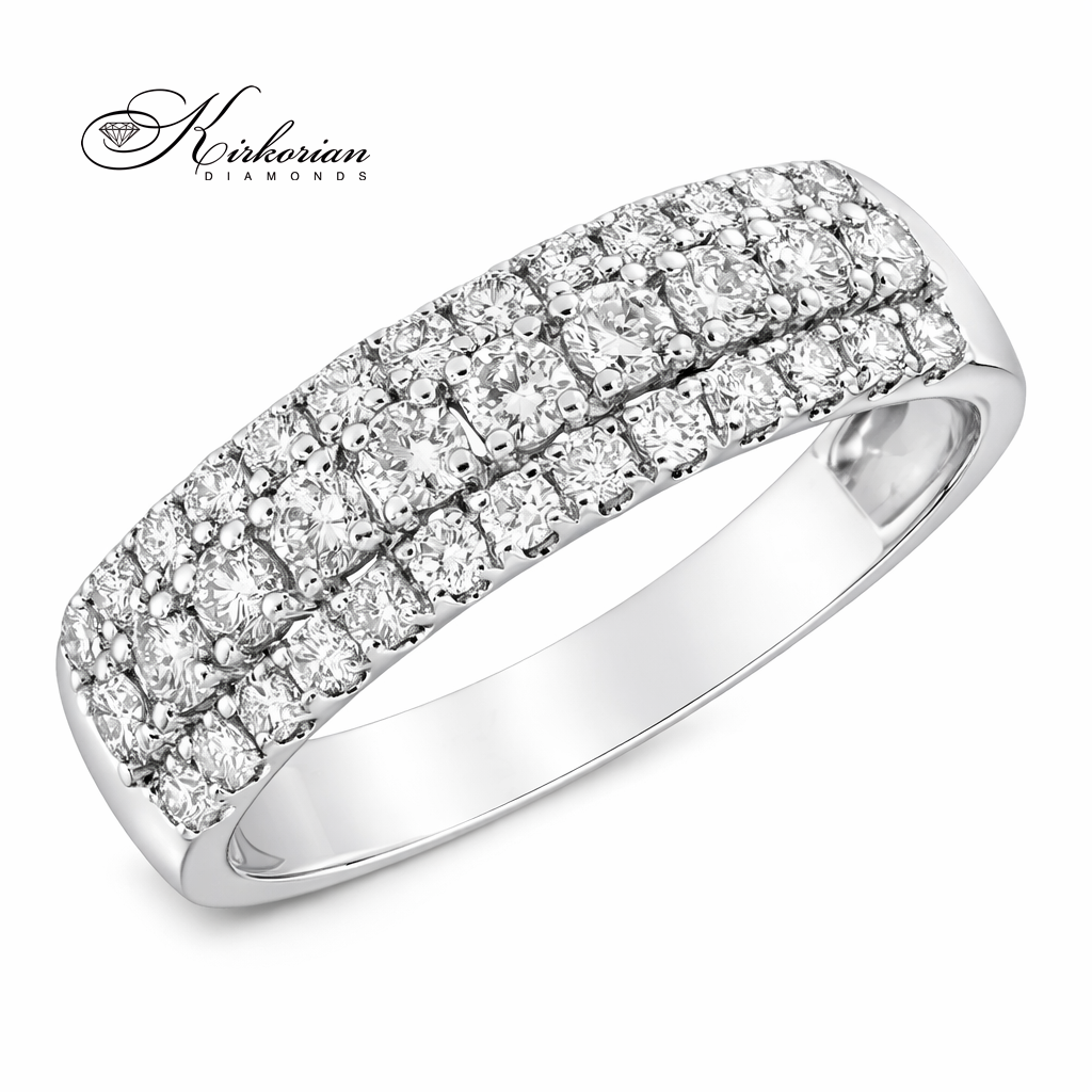 Диамантена халка от бяло злато 18K с общо 0.75 ct диаманти модел RN147B – елегантен пръстен с брилянтна шлифовка