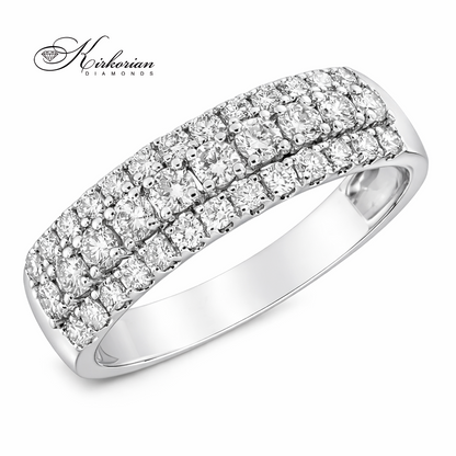 Диамантена халка от бяло злато 18K с общо 0.75 ct диаманти модел RN147B – елегантен пръстен с брилянтна шлифовка