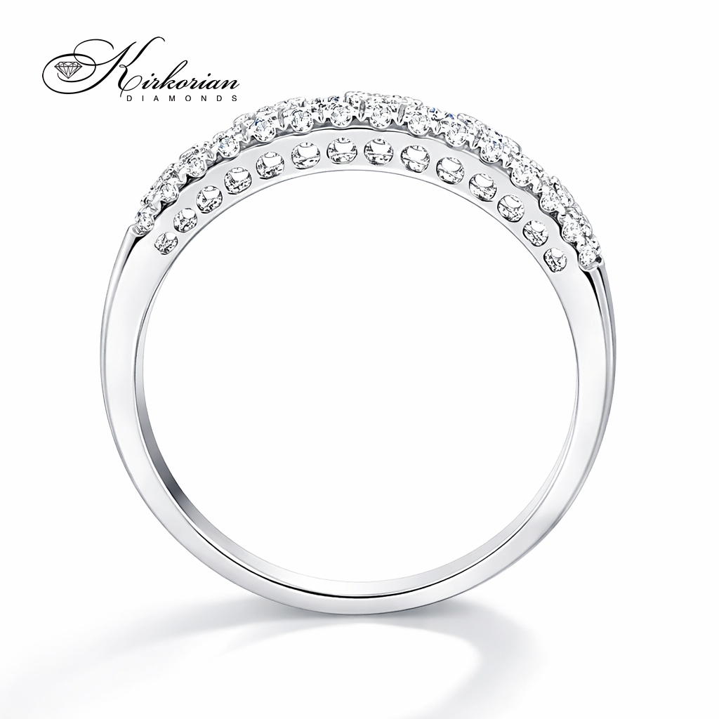 диамантена халка от бяло злато 14K 0.28 ct диаманти модел RN148 страничен профил