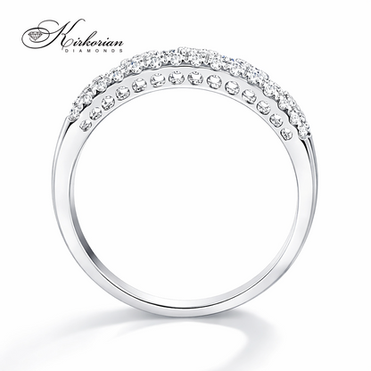 диамантена халка от бяло злато 14K 0.28 ct диаманти модел RN148 страничен профил