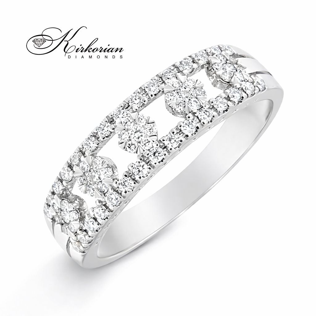 луксозен пръстен халка с диаманти 0.28 ct бяло злато 14K модел RN148 Kirkorian Diamonds