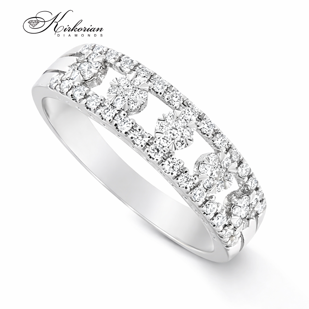 пръстен с диаманти 0.28 ct бяло злато 14K модел RN148 детайл на диамантите