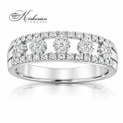 пръстен халка с диаманти 0.28 ct бяло злато 14K модел RN148 Kirkorian Diamonds студийна снимка