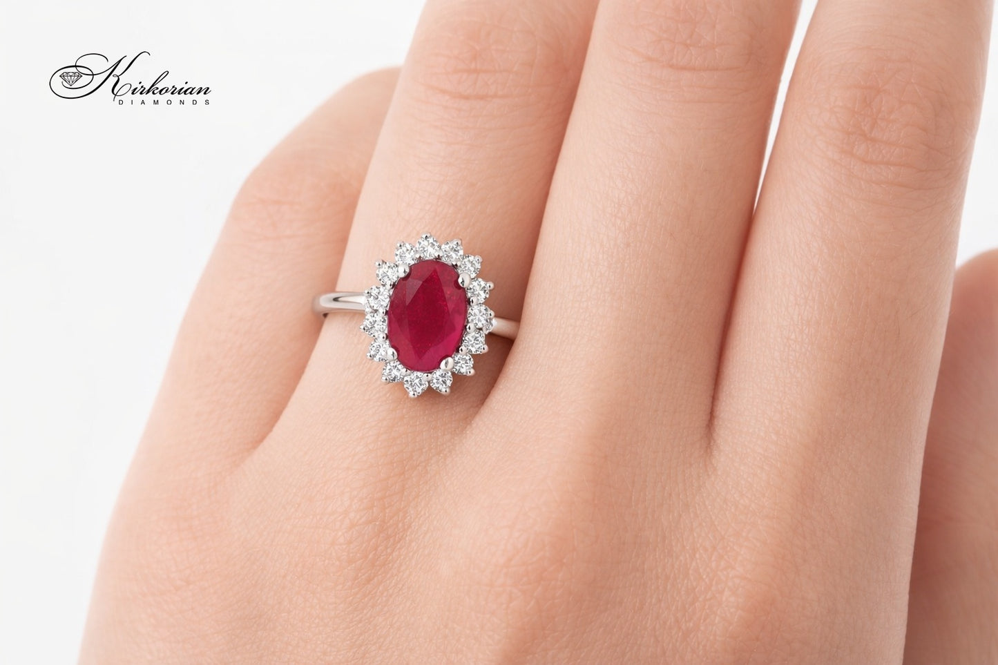 Пръстен с естествен рубин 0.93 ct и диаманти – бяло злато 14К | Кралски стил на достъпна цена