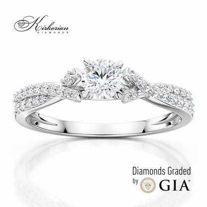 годежен пръстен бяло злато 18k с диамант 0.44 ct GIA сертификат модел RN181B