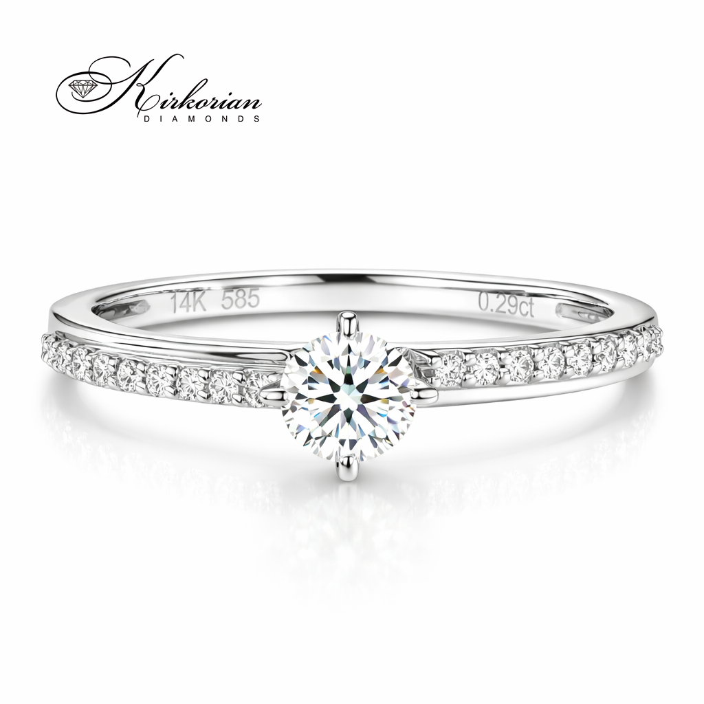 годежен пръстен с диаманти 0.29 ct бяло злато 14К RN182