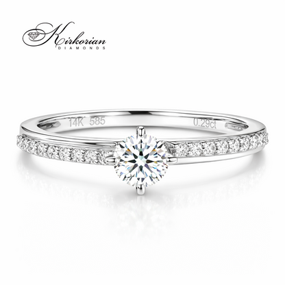 годежен пръстен с диаманти 0.29 ct бяло злато 14К RN182