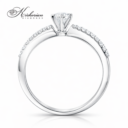 Годежен пръстен с диаманти 0.34 ct от бяло злато 14К – модел RN188