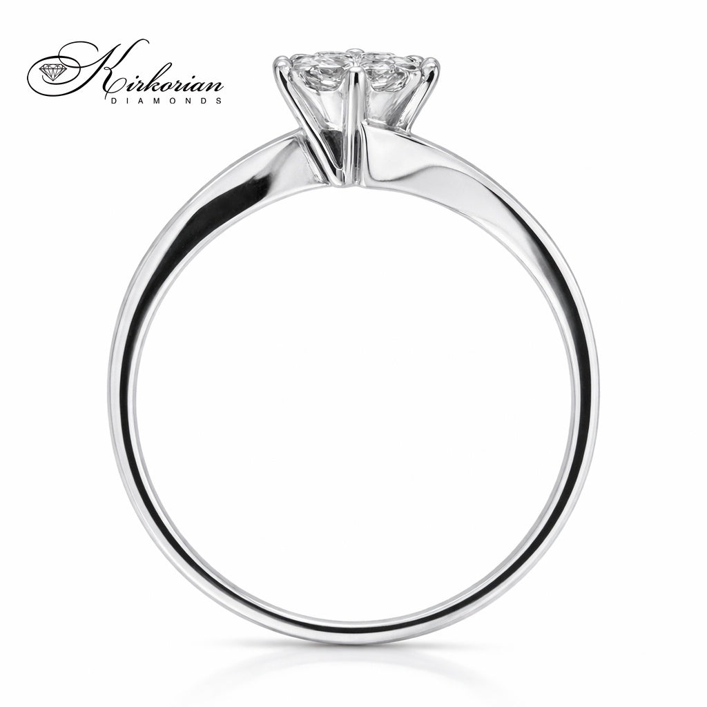 Годежен пръстен от бяло злато 18К с диаманти 0.12 ct – Лукс на достъпна цена