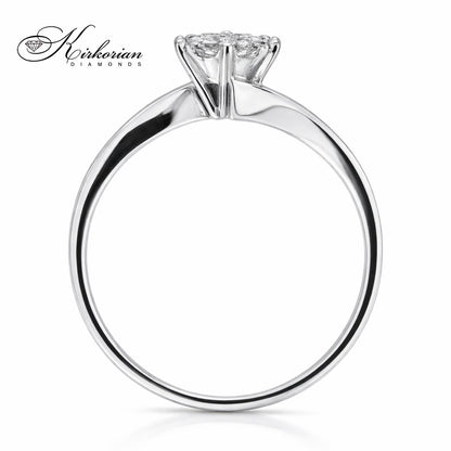 Годежен пръстен от бяло злато 18К с диаманти 0.12 ct – Лукс на достъпна цена