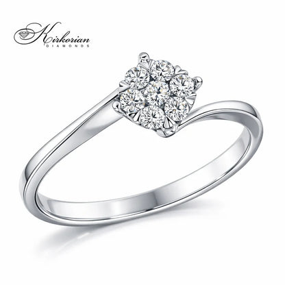 луксозен годежен пръстен с диаманти брилянт