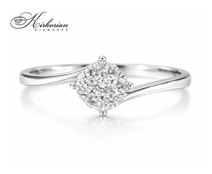 годежен пръстен с естествени диаманти 0.18 ct