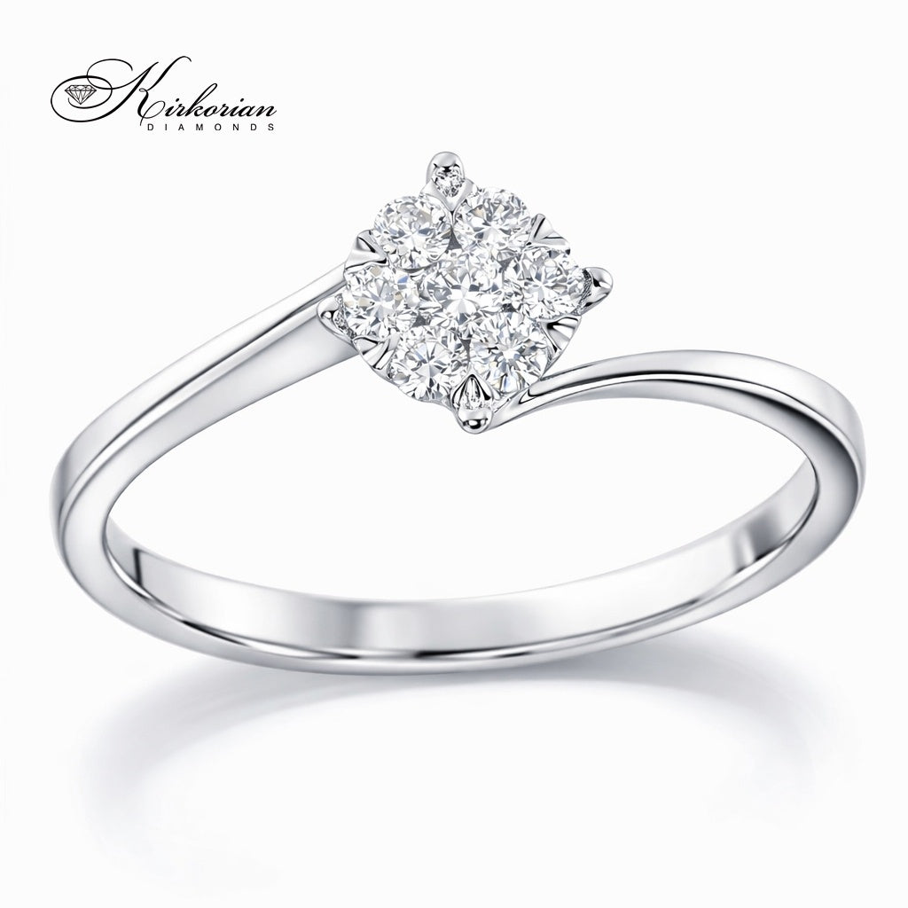 Годежен пръстен от бяло злато 18К с диаманти 0.17 ct – перфектно съотношение цена-качество