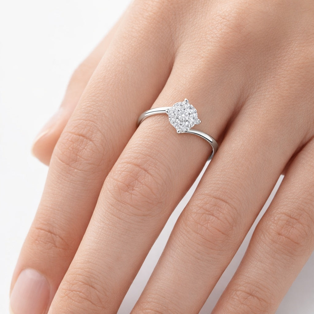 Годежен пръстен от бяло злато 18К с диаманти 0.17 ct – перфектно съотношение цена-качество