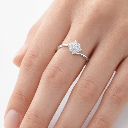 Годежен пръстен от бяло злато 18К с диаманти 0.17 ct – перфектно съотношение цена-качество