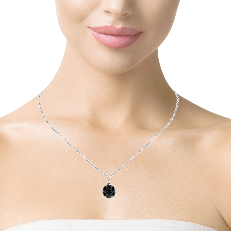 Колие от бяло злато 18k с черни диаманти 0.40ct – модел RN211 | Kirkorian Diamonds