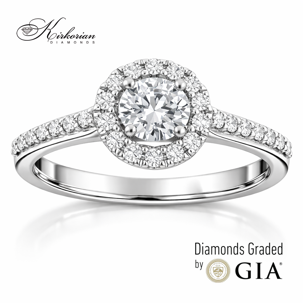 годежен пръстен бяло злато 18k с диаманти 0.53 ct GIA сертификат модел RN214B