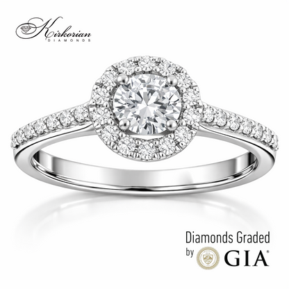 годежен пръстен бяло злато 18k с диаманти 0.53 ct GIA сертификат модел RN214B