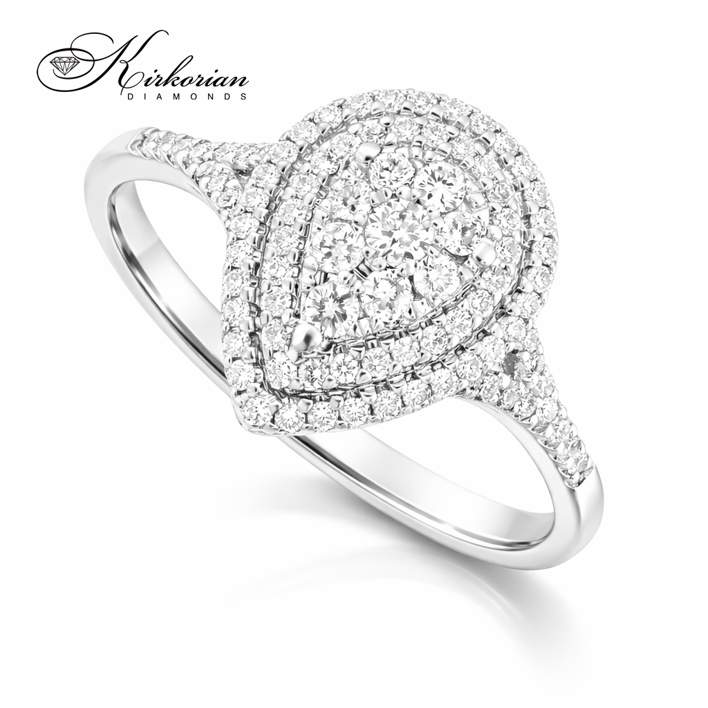 Годежен пръстен от бяло злато 18к с диаманти 0.39ct – код RN215