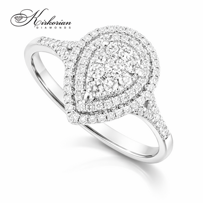 Годежен пръстен от бяло злато 18к с диаманти 0.39ct – код RN215