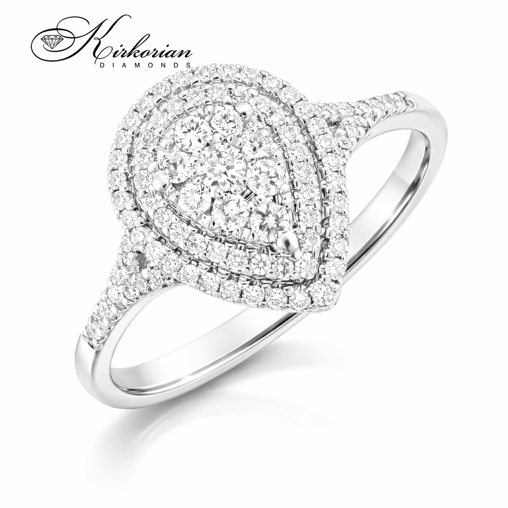 Годежен пръстен от бяло злато 18к с диаманти 0.39ct – код RN215