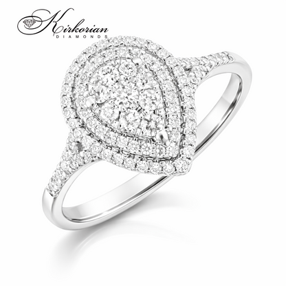 Годежен пръстен от бяло злато 18к с диаманти 0.39ct – код RN215