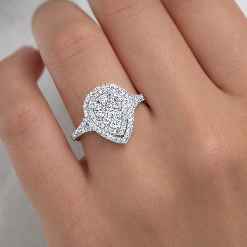 Годежен пръстен от бяло злато 18к с диаманти 0.39ct – код RN215