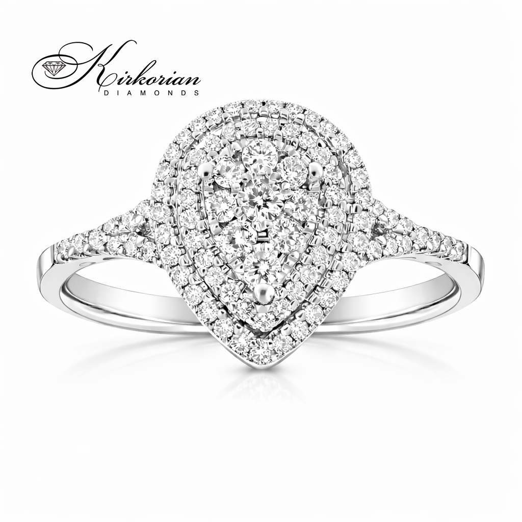 Годежен пръстен от бяло злато 18к с диаманти 0.39ct – код RN215