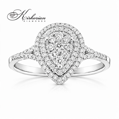 Годежен пръстен от бяло злато 18к с диаманти 0.39ct – код RN215